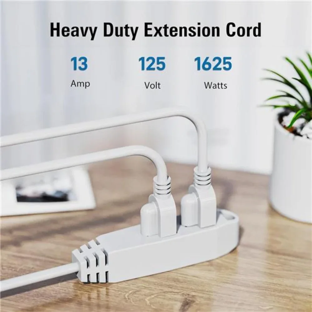 25-Feet 3 Outlet Extension Cord, Kasonic UL Listed, 16/3 SJTW 3-Wire Grounded